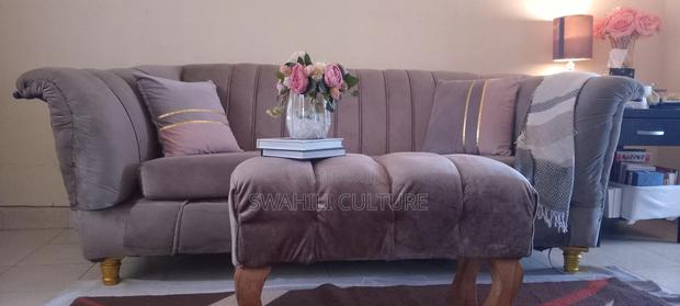 High Density 4 Seater Channel Sofa and Ottoman - thumbnail 3
