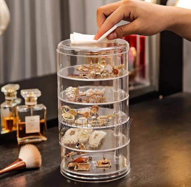5layer Multifunction Rotatable Jewelry Storagebox Cylinder - thumbnail 3