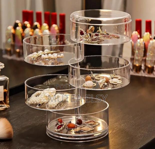 5layer Multifunction Rotatable Jewelry Storagebox Cylinder - thumbnail 4