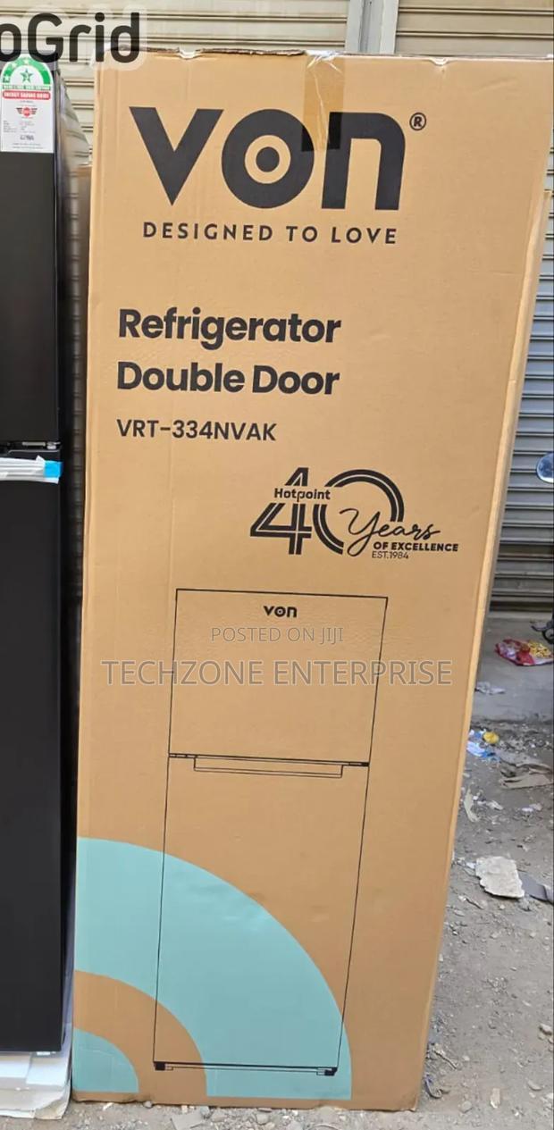 Von (Vrt-334nvak) Double Door No Frost Fridge 334l 