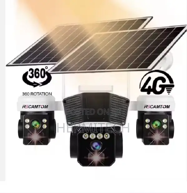 Okam 6mp Triple Lens Triple Screens CCTV Solar Camera