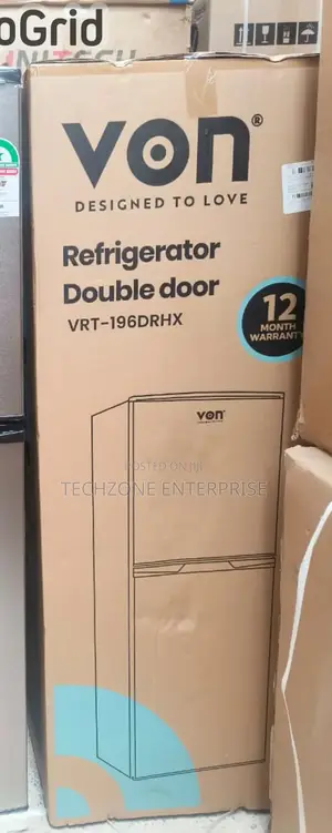 Von VRT-196drhx 195 Litres Double Door Fridges Silver 
