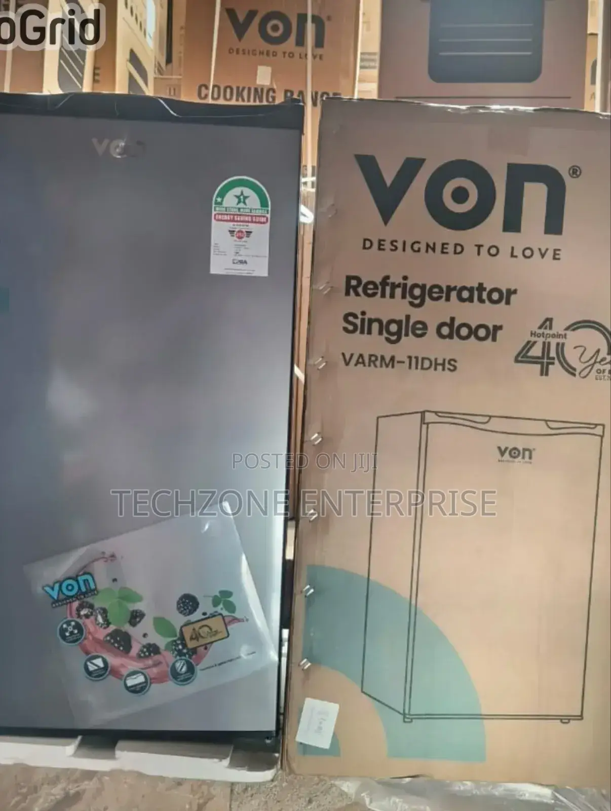 Von (Varm-11dhs) Direct Cool Mini Fridge 90 Litres Silver 