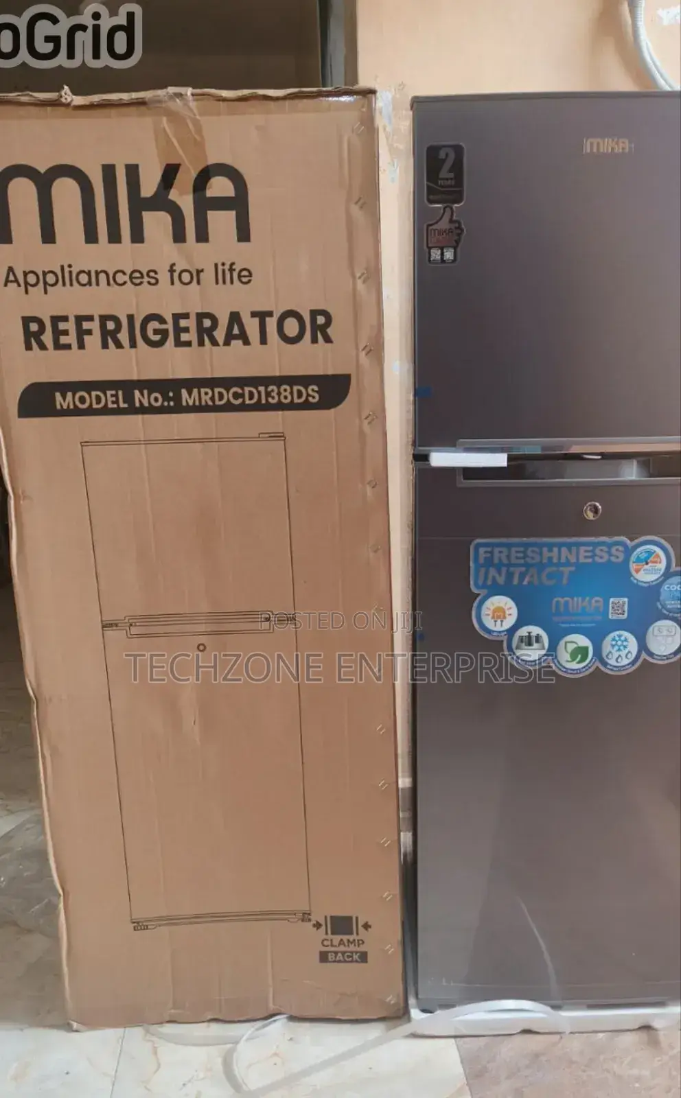 Mika Mrdcd138ds 138 Litres Double Door Refrigerator Silver