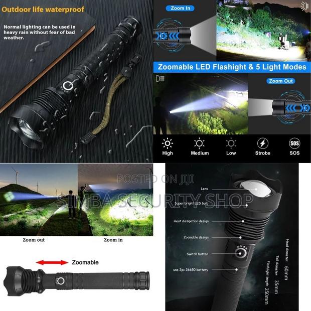 Very Bright Torch Model P70 Flash Light 2000 Lm Charging - thumbnail 6