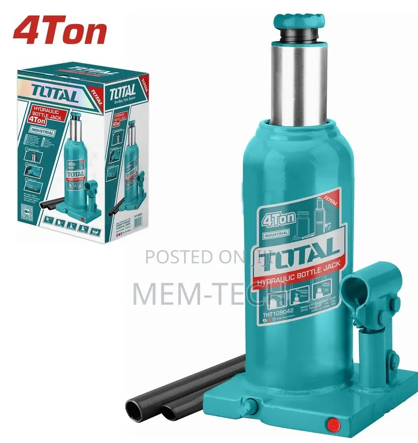 Total Hydraulic Bottle Jack 4 Ton With Safety Valve