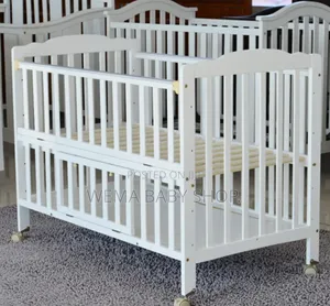 Wheeled Baby Crib/Cot With Mattress+Braided Bumpers+Stand M/Net