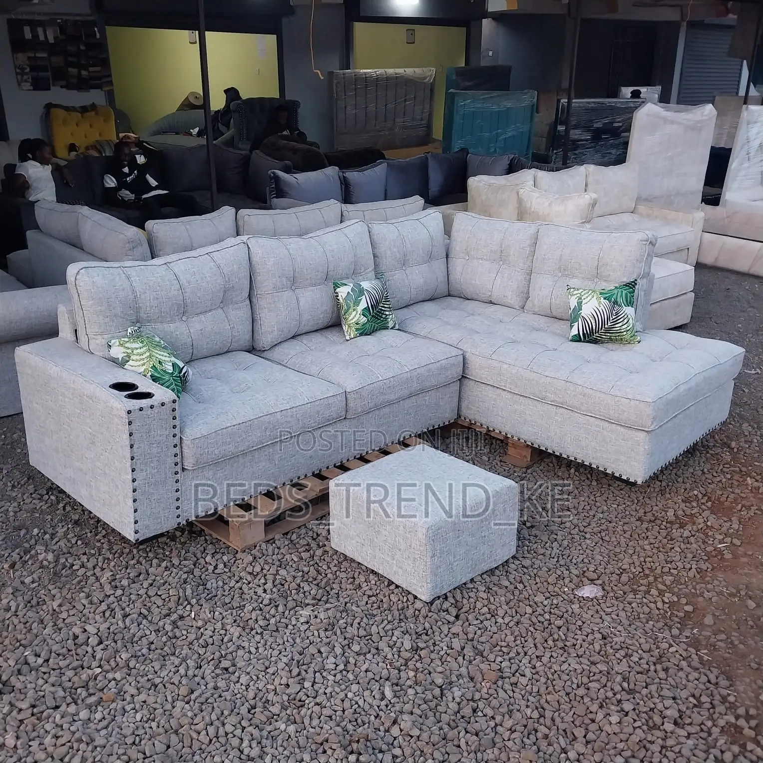 Cozy 6 Seater L Seat Sofa With Inbuilt Cupholders