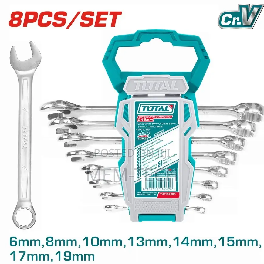 Total Quality 8pcs Combination Spanner Setsize:6-19mm