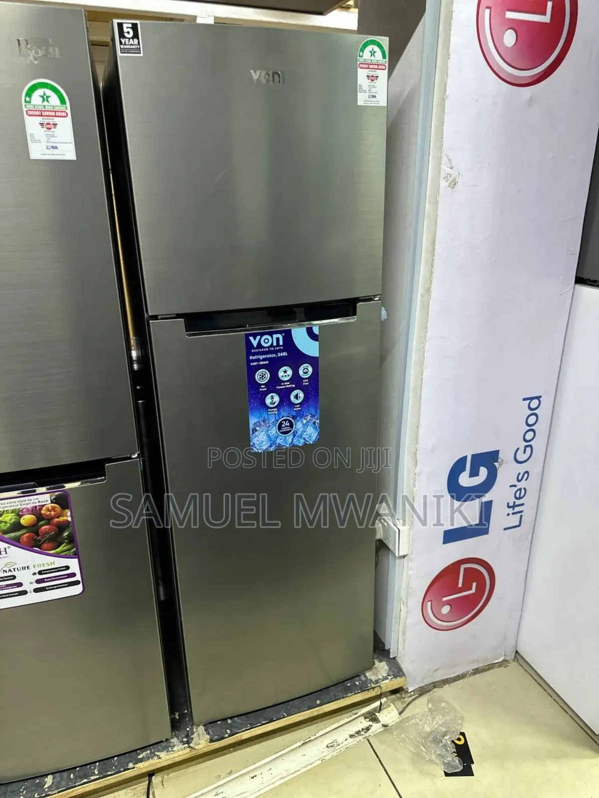 Von 248 Liters Double Door Fridge No Frost