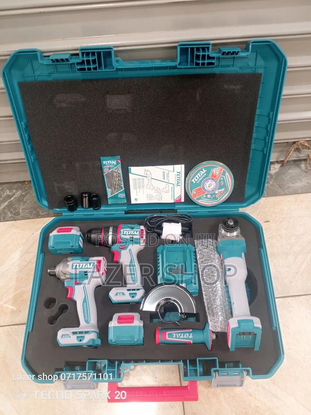 Cordless Drill, Grinder And Impact Wrench Combo Set - main view