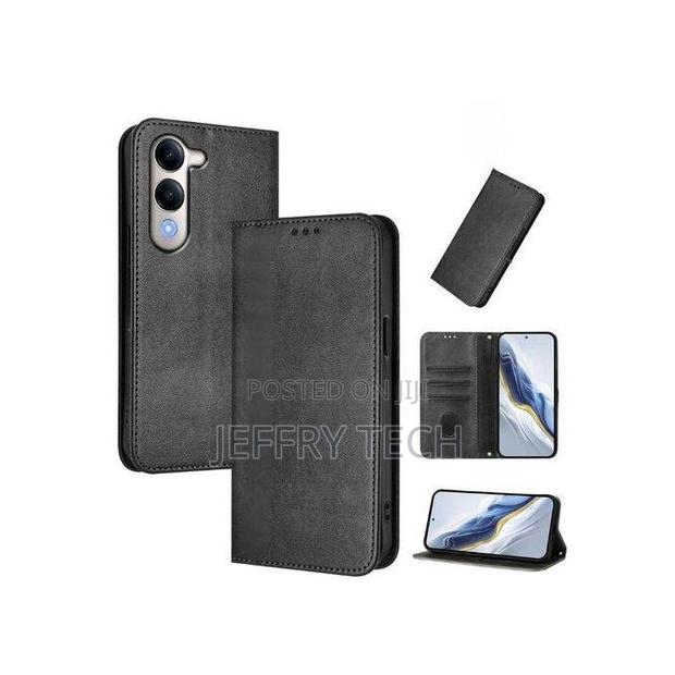 Wallet Black Retro Leather Flip Protection Case for Vivo Y0