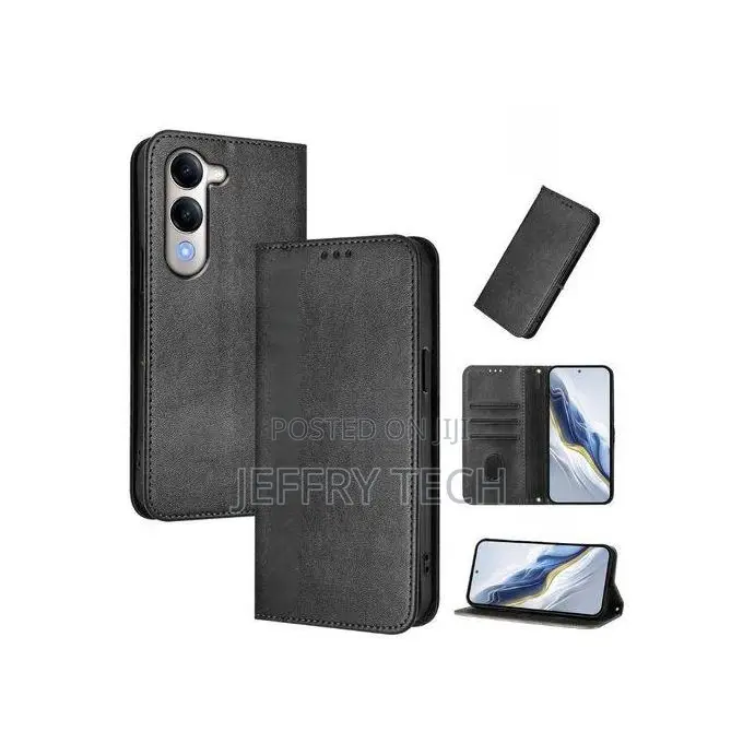 Wallet Black Retro Leather Flip Protection Case for Vivo Y0