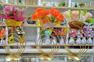 Flowers and Gold Centre Pieces