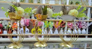 Flowers and Gold Centre Pieces