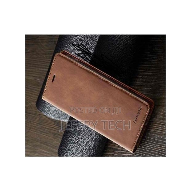 Brown Leather Flip Case for Oppo A3x, With Kickstand,Magnet - thumbnail 2