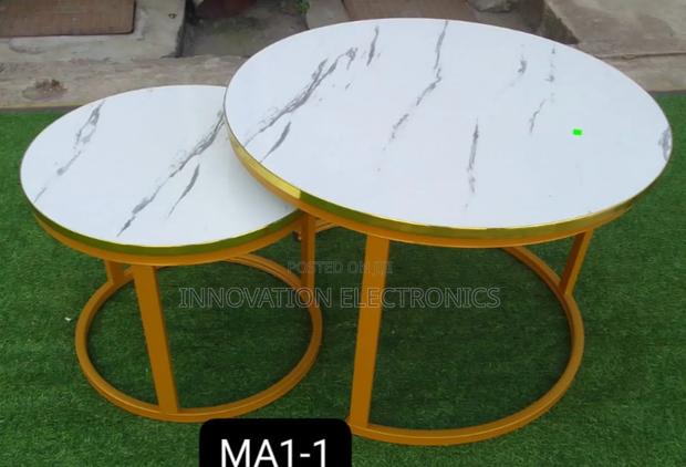 White Nesting Coffee Table Marble Effect (Mdf) - main view