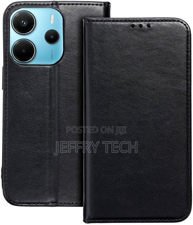 Flip Cover Case for Xiaomi Redmi Note 14s Smooth Black - thumbnail 2