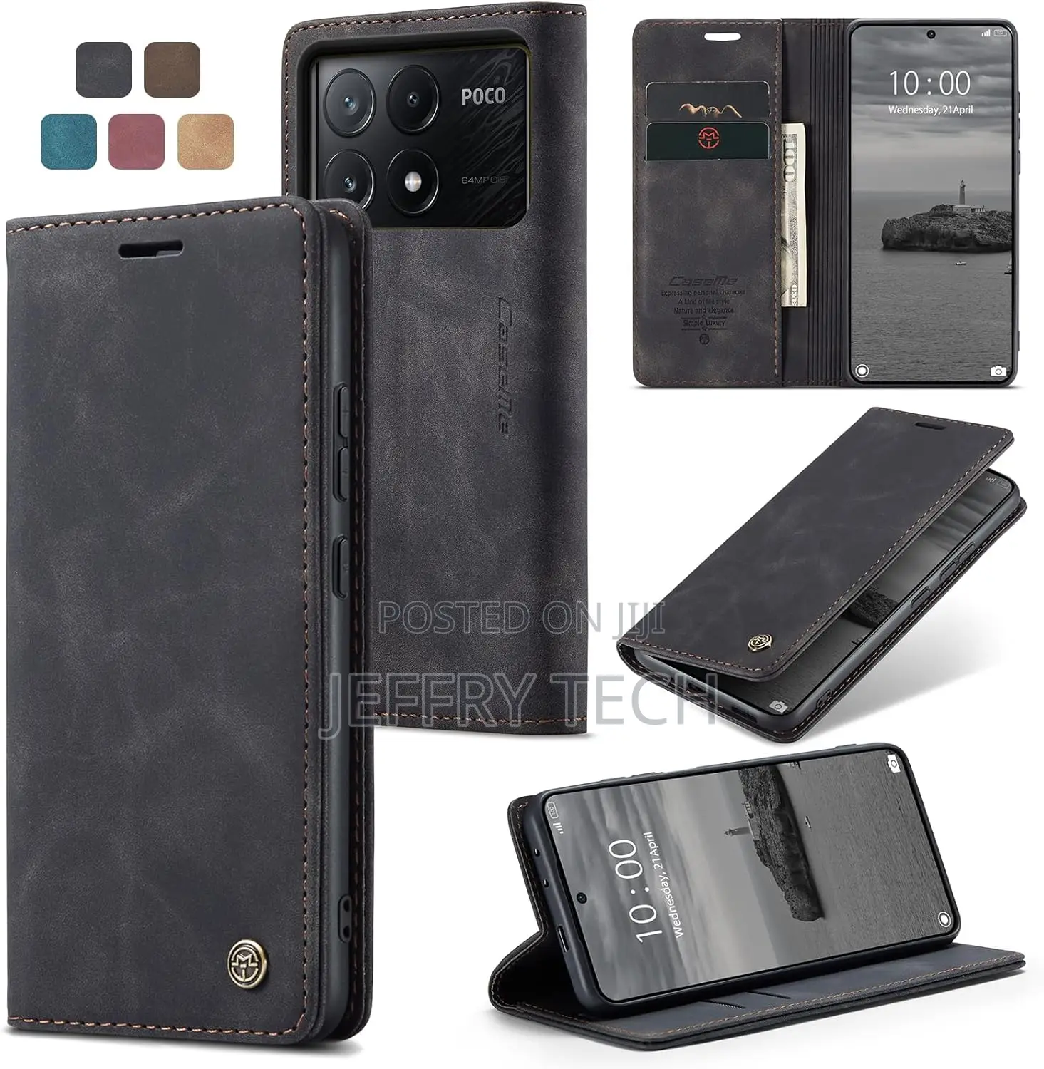 Xiaomi Poco X6 Pro 5g Case, Flip Wallet Leather Case With