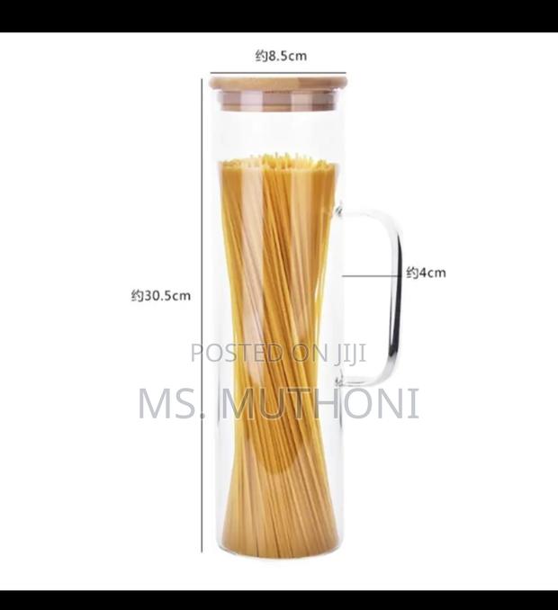 Storage Glass Jar With Bamboo Lid With Handle - thumbnail 4