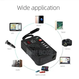 300w Car Inverter With 4 Usb Charging Ports And 4 Charging