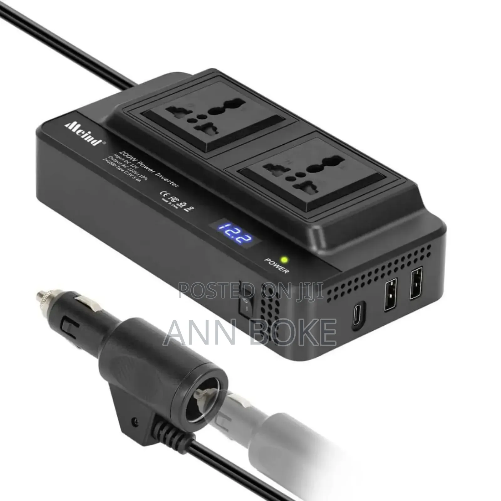 300w Car Inverter With 4 Usb Charging Ports And 4 Charging
