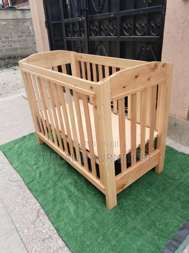 Wooden Baby Cot / Baby Crib With Adjustable Base - thumbnail 4