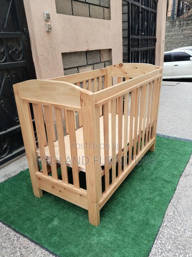 Wooden Baby Cot / Baby Crib With Adjustable Base - thumbnail 3