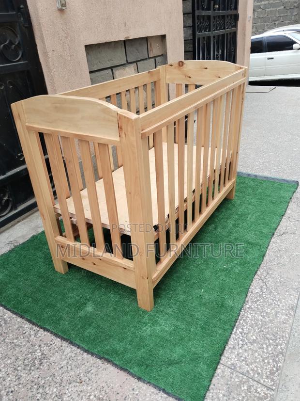 Wooden Baby Cot / Baby Crib With Adjustable Base - thumbnail 2
