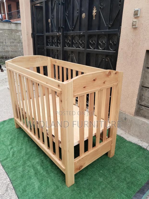 Wooden Baby Cot / Baby Crib With Adjustable Base - thumbnail 5