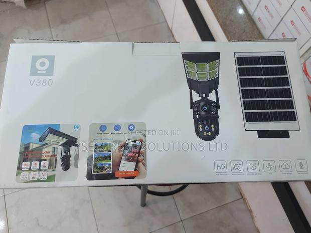 V380 Pro Dual Lens Ai Solar Camera With Integrated Lighting
