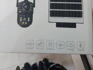 V380 Pro Dual Lens Ai Solar Camera With Integrated Lighting
