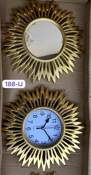 3 in 1 Decor Clocks.Set Featuring a Sunburst Design