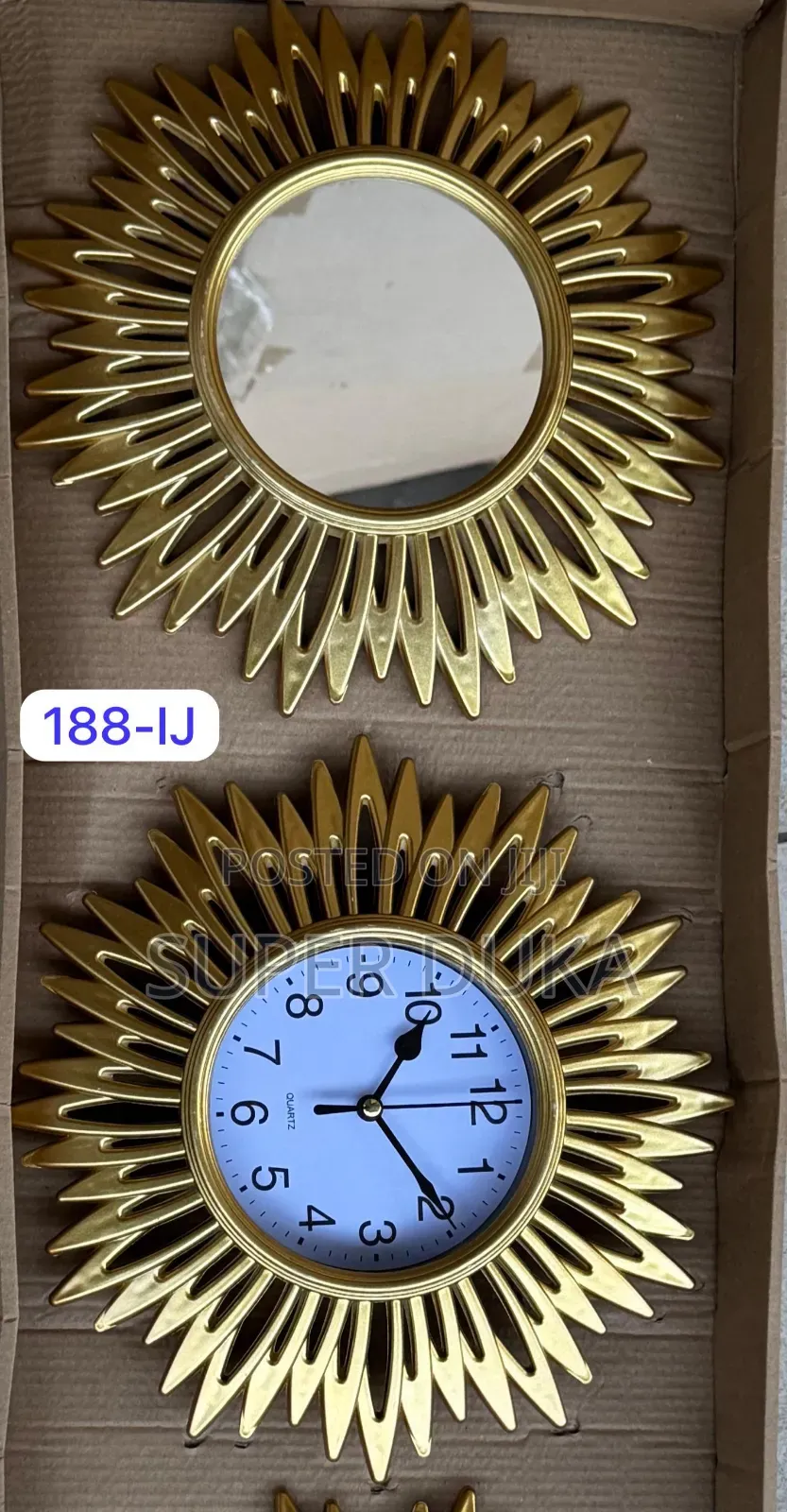 3 in 1 Decor Clocks.Set Featuring a Sunburst Design