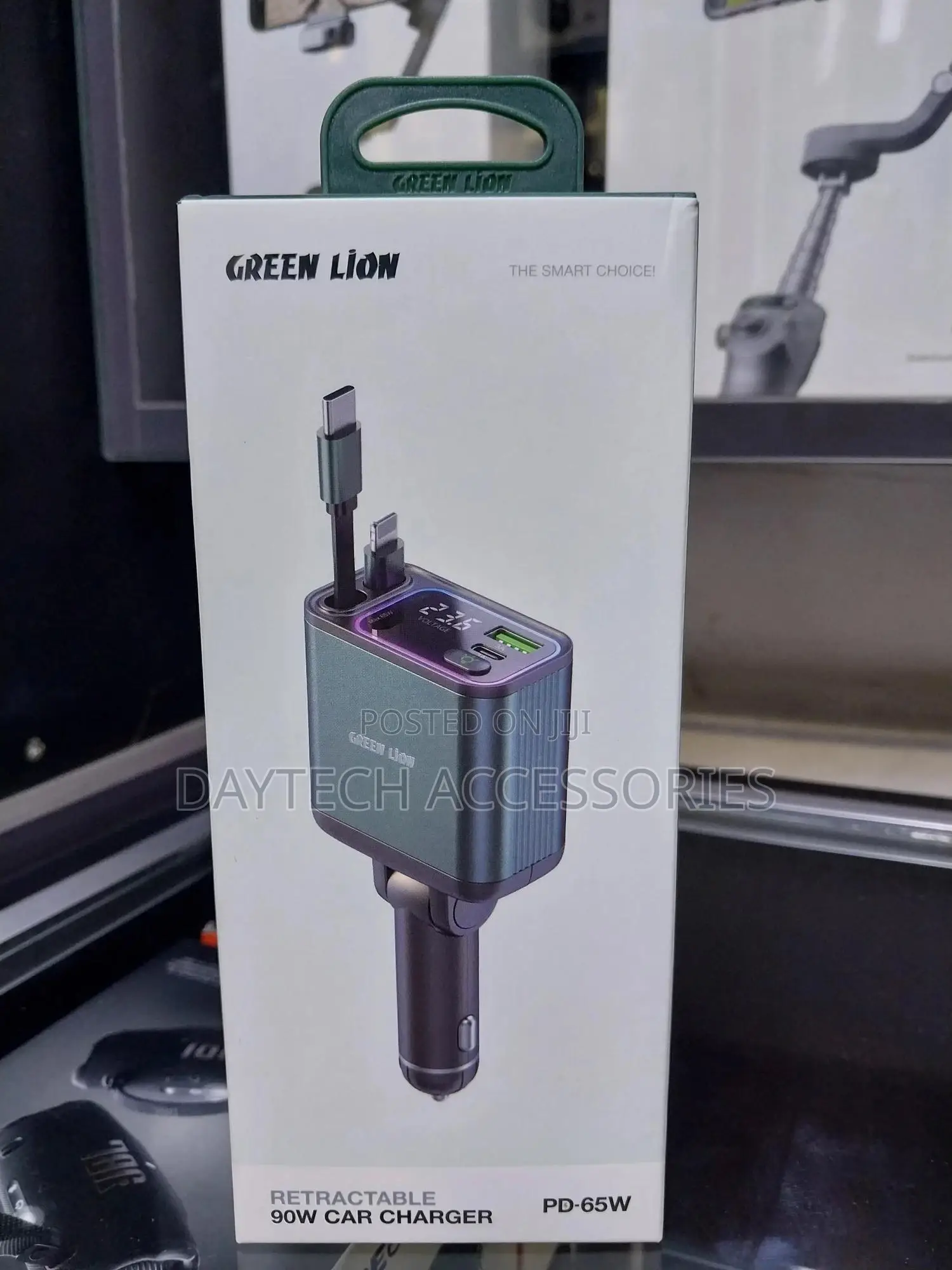 Green Lion Retractable 90w Car Charger With Pd 65w