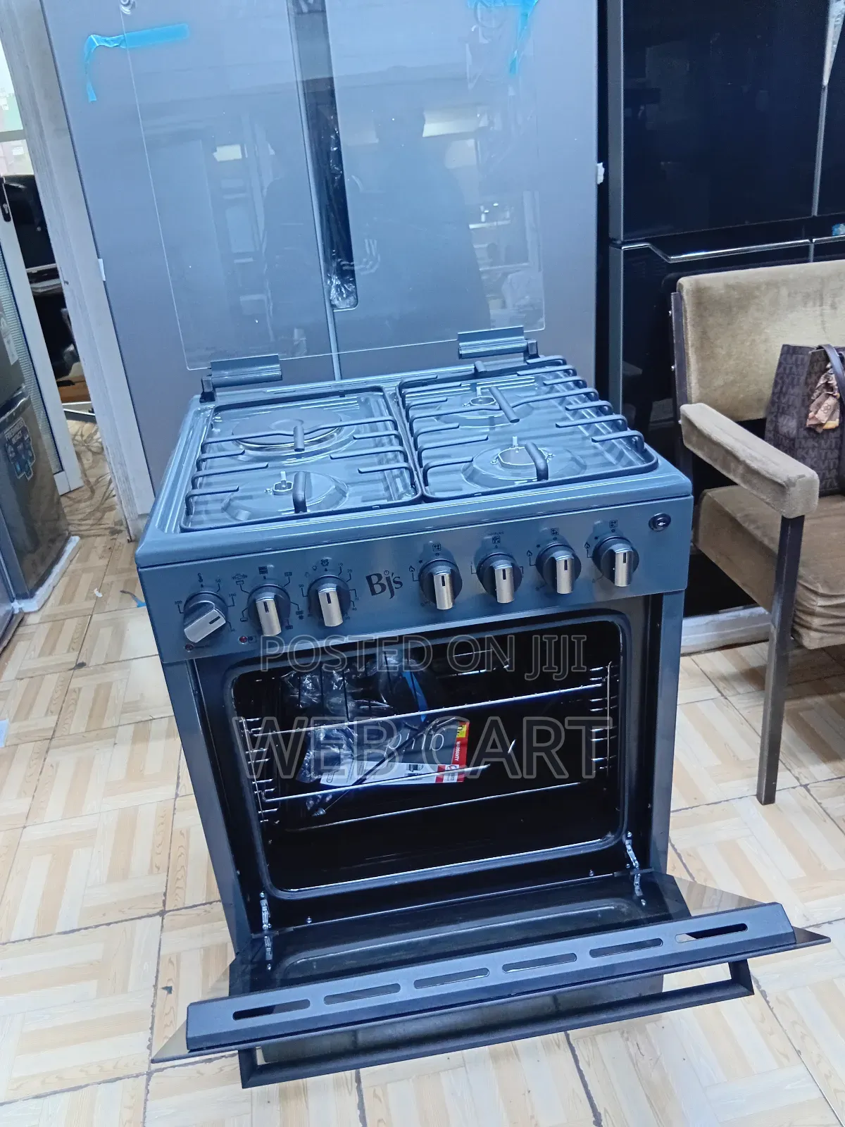 BJS Elite 60x60 Grey Cooker – 3+1 Burner Combination