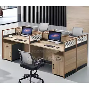 Office Desk ; Four Person Office Workstation With Drawers