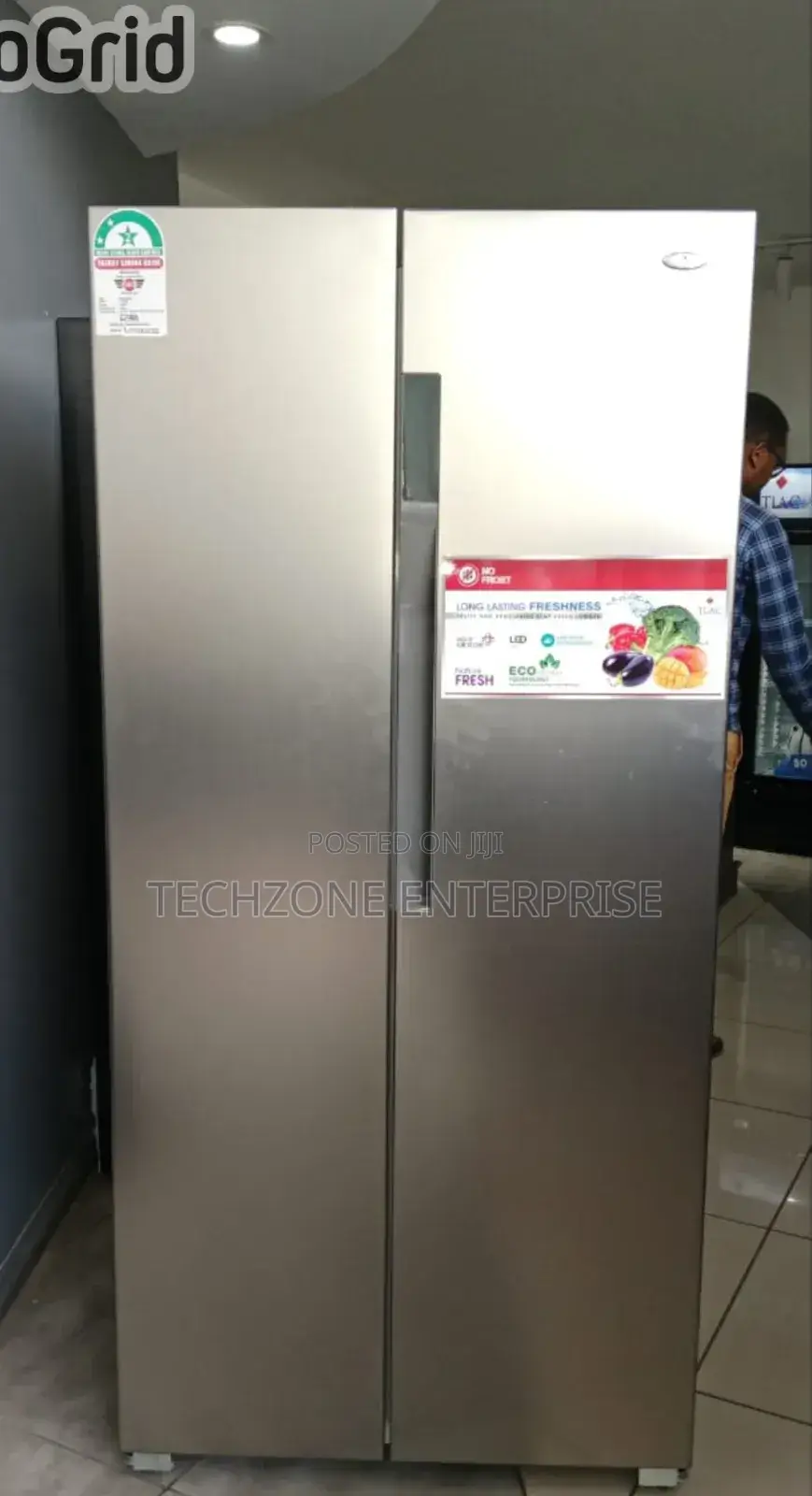 Tlac 430 Litres Side by Side No Frost Fridge - Grey