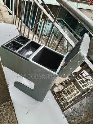 Grey or Baije Leather Stitched Cubby Box + Cup Phone Holders - thumbnail 2