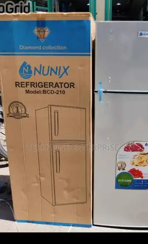 Nunix Double Door Fridge 210l Silver With Lock and Keys