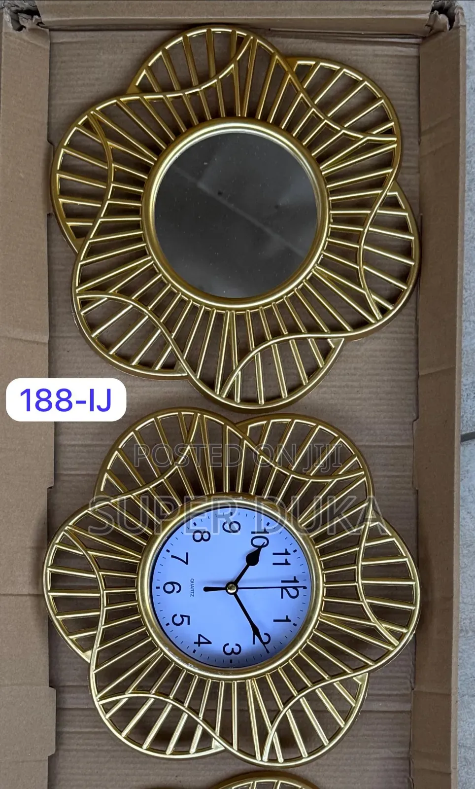 Corvus 3-Piece Decorative Clock and Mirror Set.3in1 Decorset