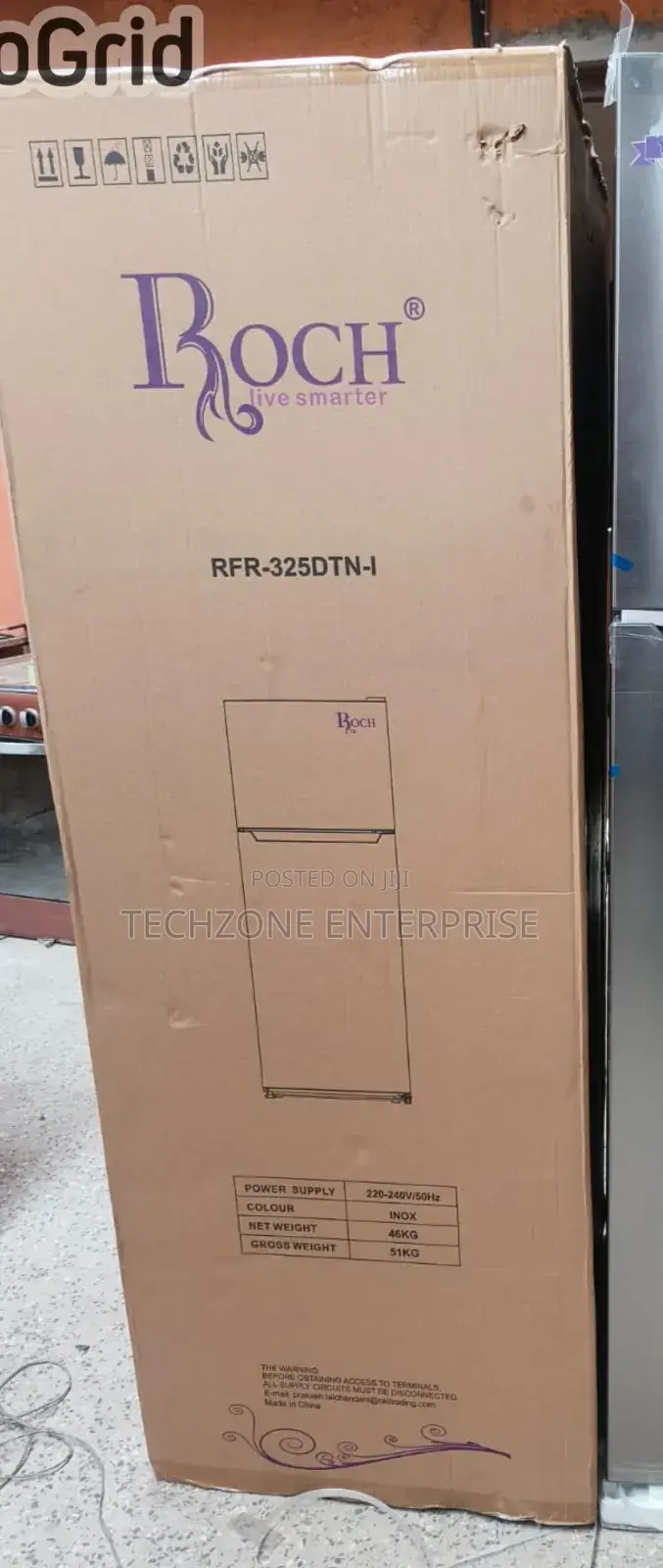 Roch (Rfr-325dt-1) 251l Double Door Fridge - Silver 