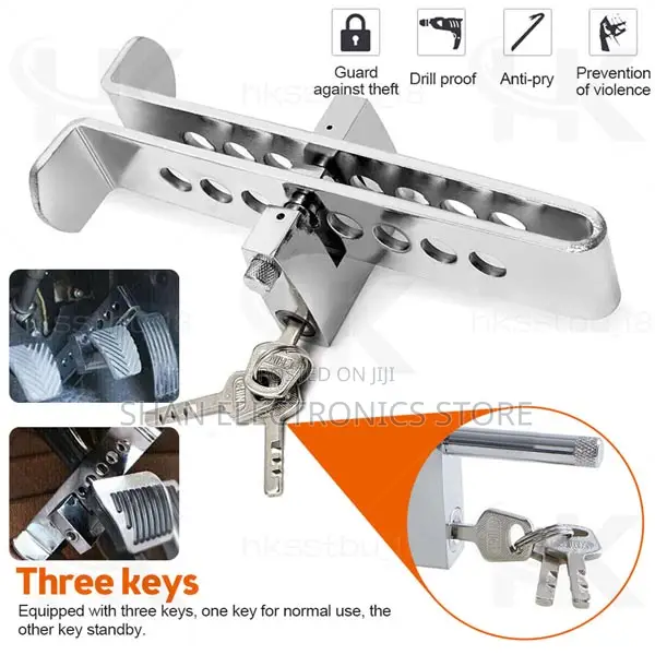 Stainless Anti-Theft Tool Pedal Lock Car Clutch Brake Lock.