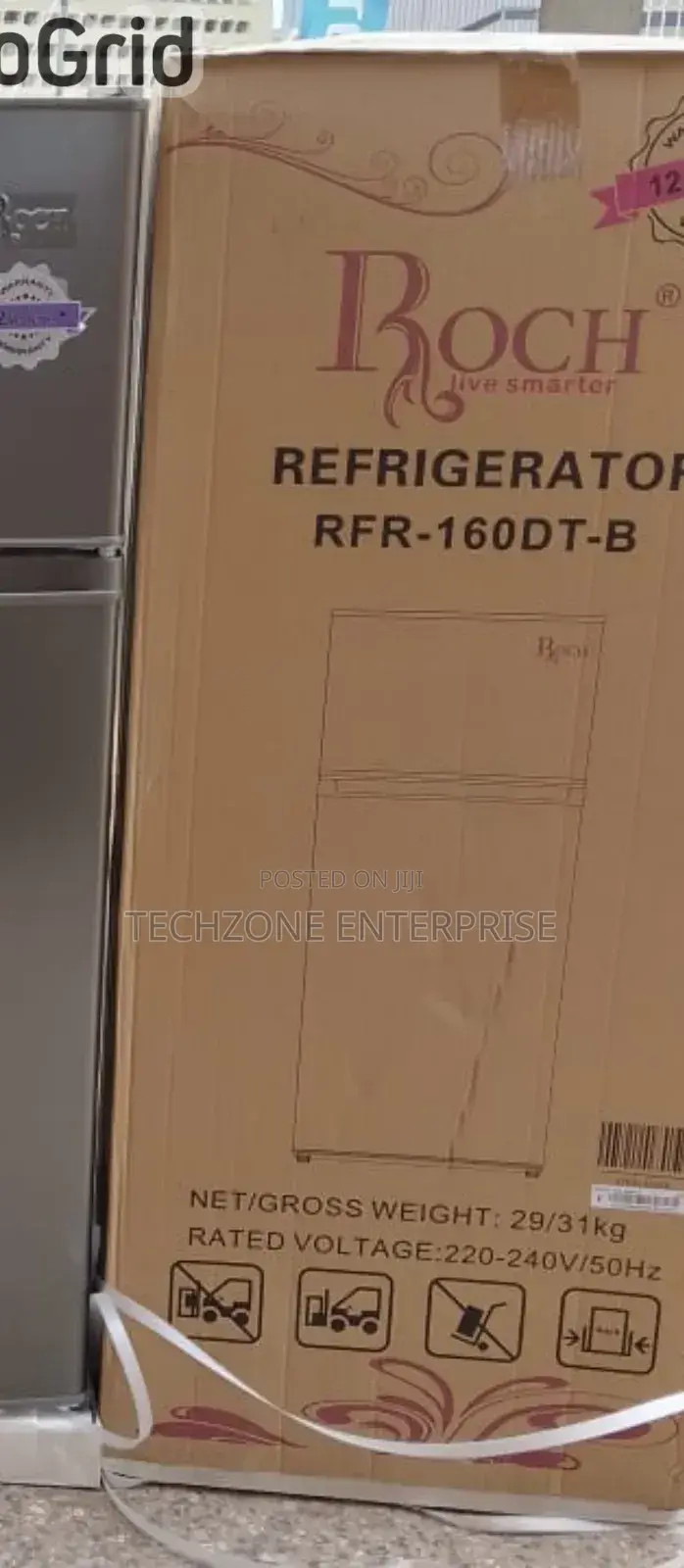 Roch 128 Litres(Rfr 160dt B) 3d Cooling Double Door Fridge
