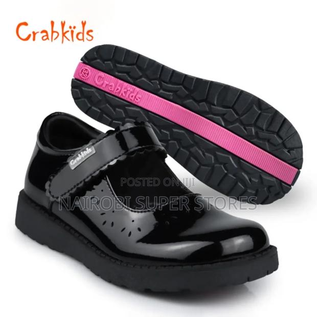Crabkids Shiny Leather School Shoes for Girls