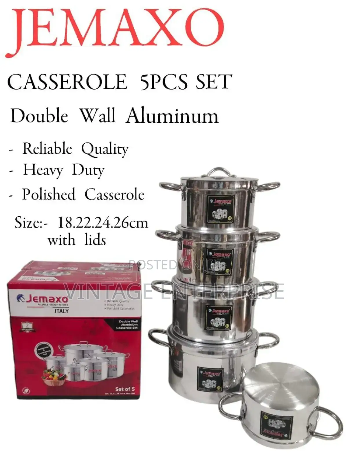 Heavy Duty Casserole Cookware 5 PCS Set