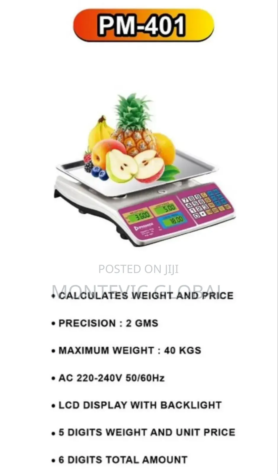 Premier Digital Weighing Scale 40kgs