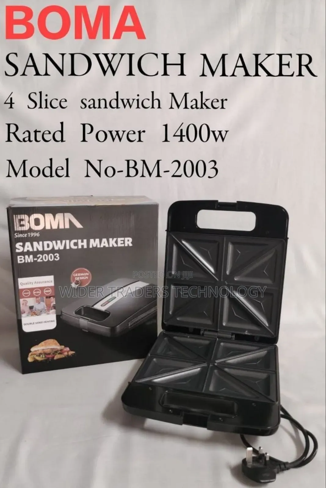 'boma Sandwich Toaster Bm 2003 [ 4 Slice - Black]