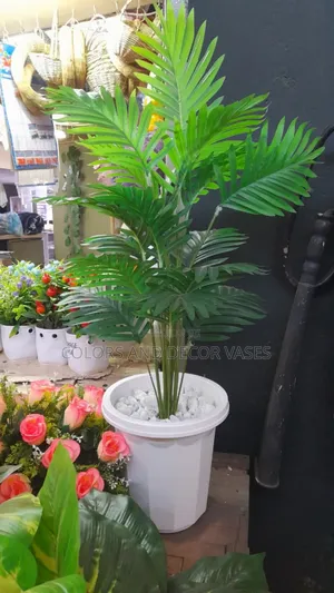 Palm Flower In Vase Big And White