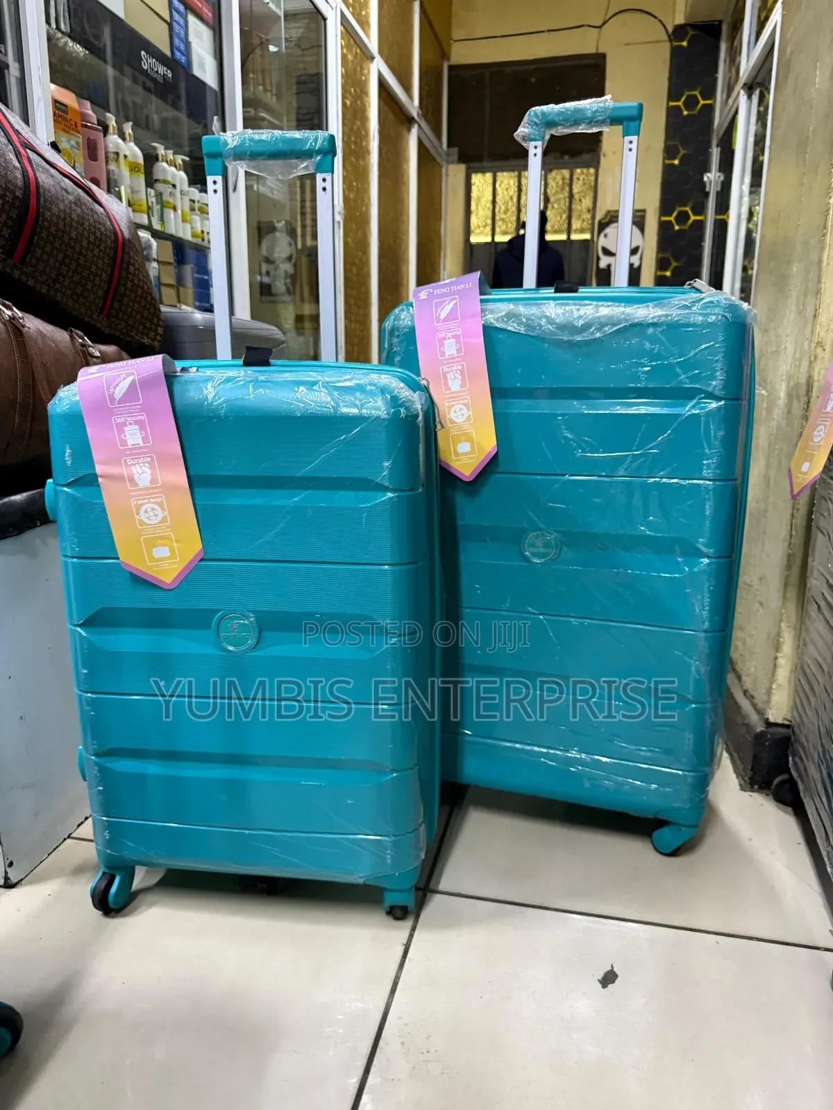 Large Plus Medium 2 Pieces Set of Rubber Suitcase Available